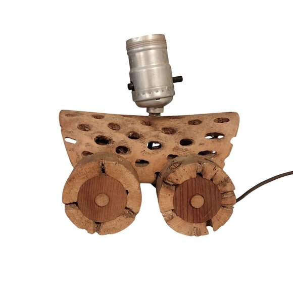 Vintage Western Wagon Lamp Cholla Wood Cactus Base WORKS - Picture 2 of 8